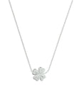 zilver gerhodineerd collier klaver 1,3 mm 40 + 5 cm 1324662