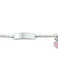 Zilver Gerhodineerd Graveerarmband hart plaat 5 mm 9 - 11 cm - PSN1324675