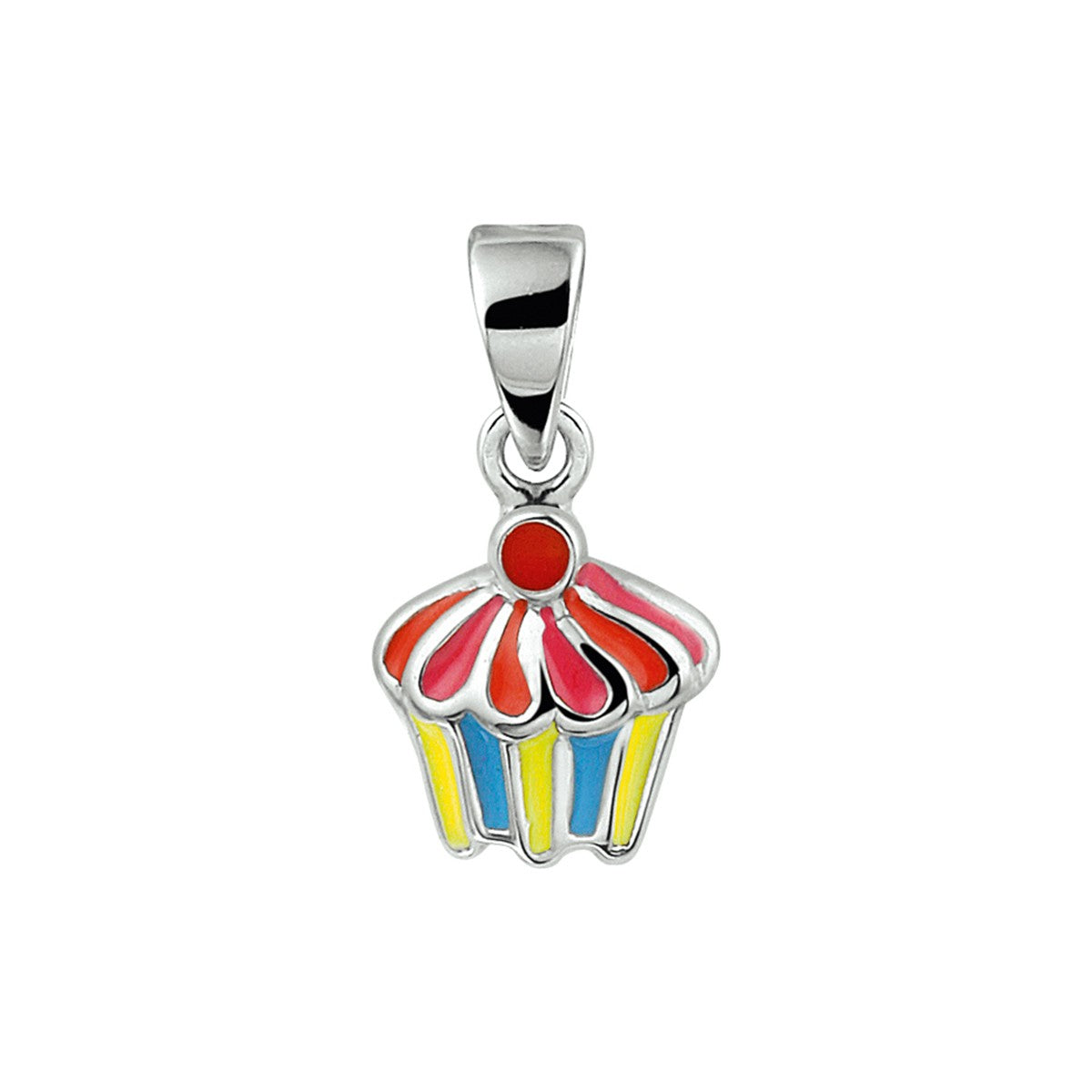 zilver gerhodineerd hanger cupcake 1324753 - PansiteNederland.nl