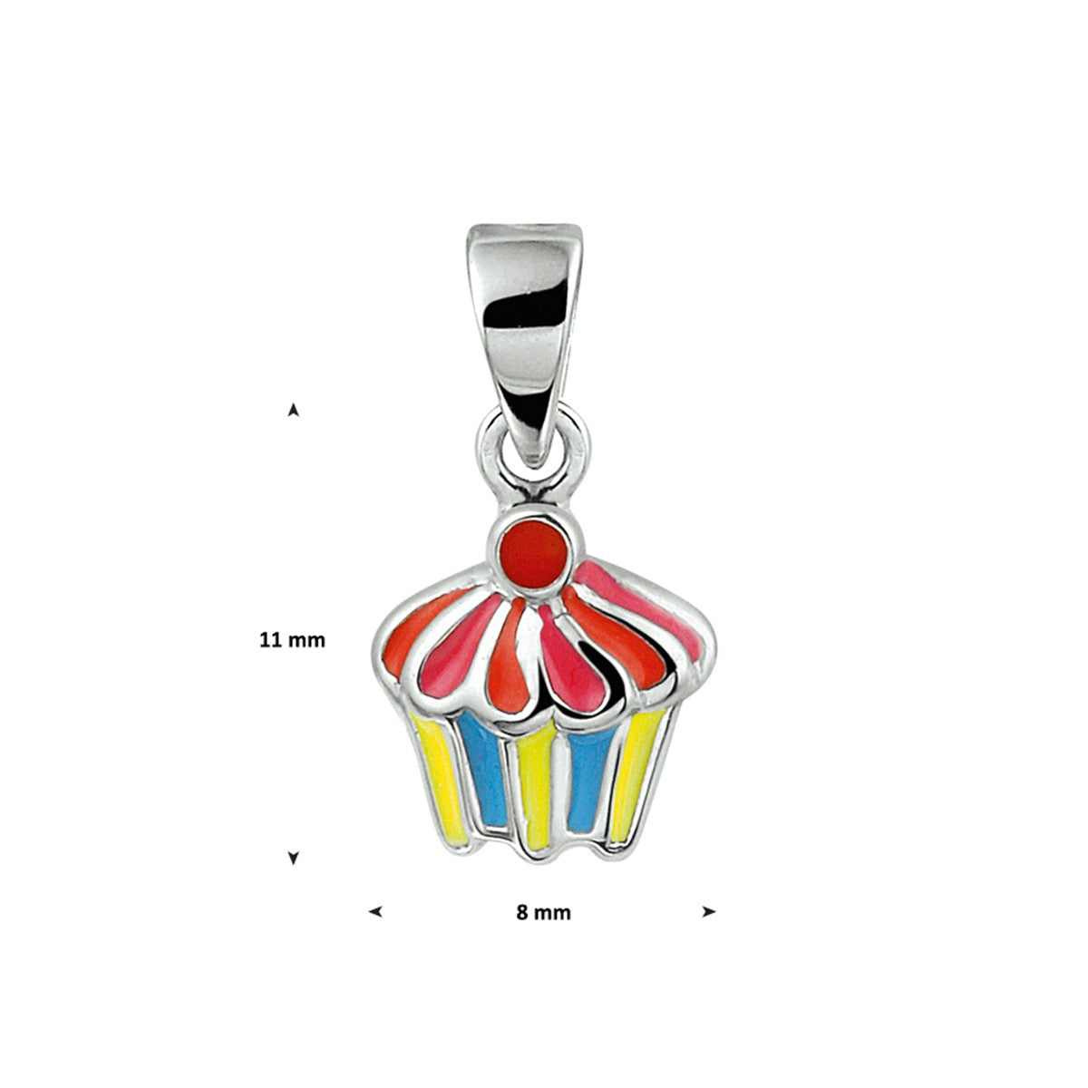 zilver gerhodineerd hanger cupcake 1324753 - PansiteNederland.nl