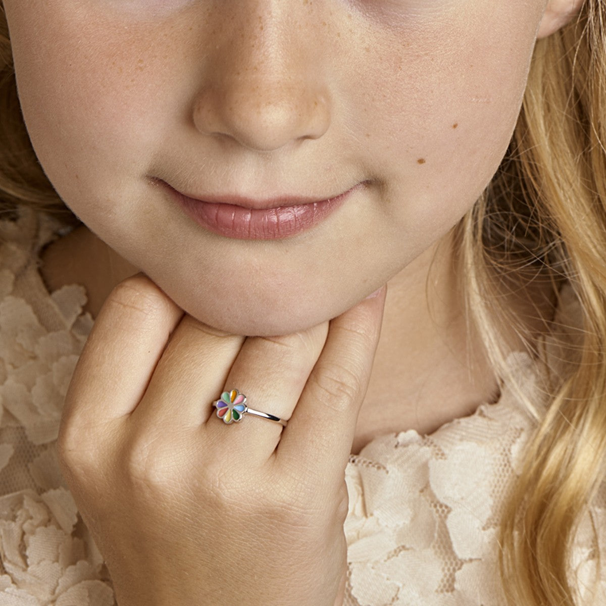 Gerhodineerd Zilver Ring Bloem 1324770 - PansiteNederland.nl
