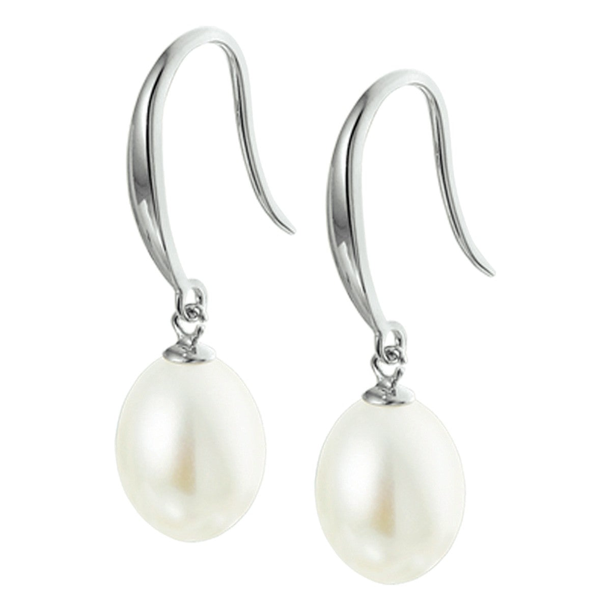 Zilver Gerhodineerd Oorhangers Parel Franse Haak 1325007 - PansiteNederland.nl