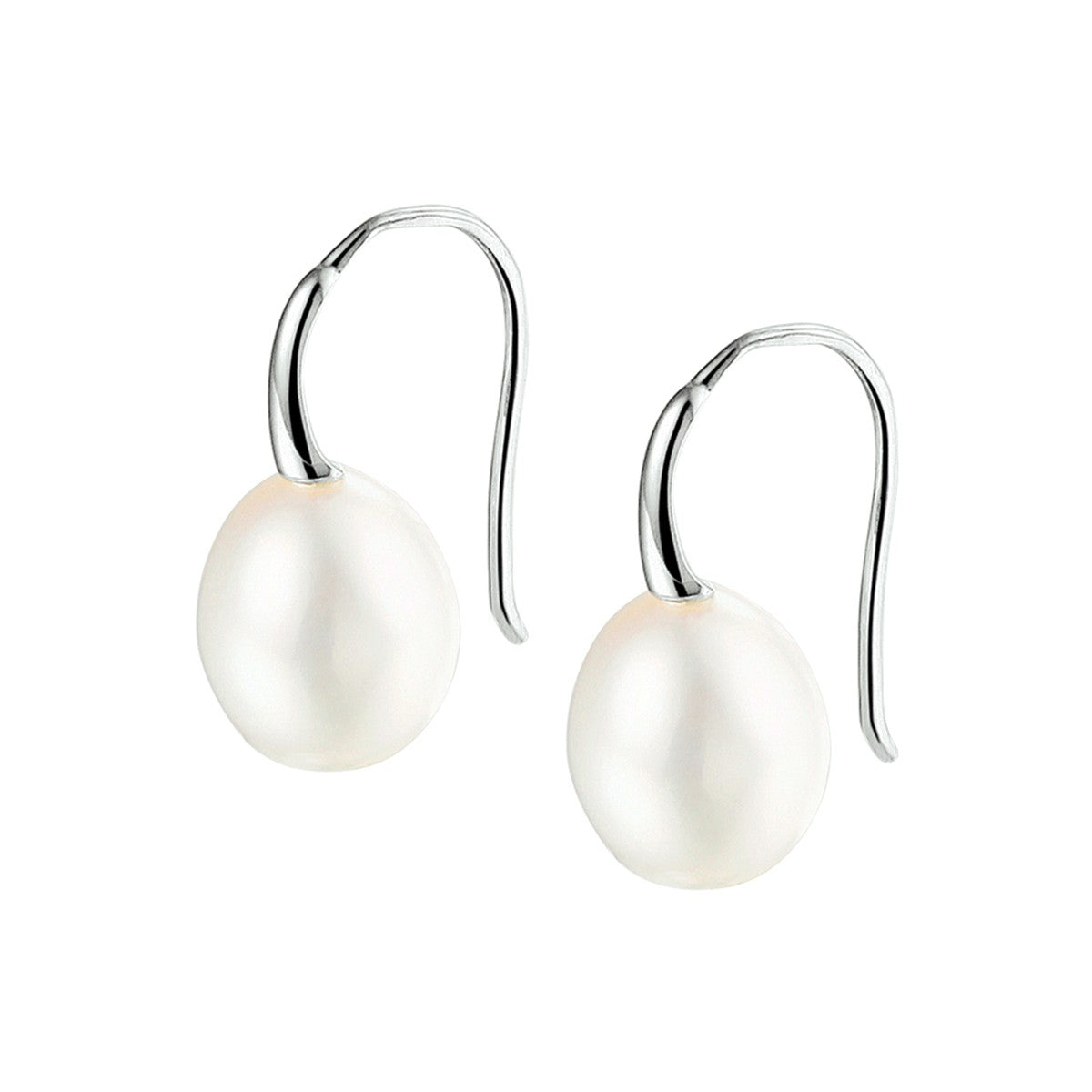 Zilver Gerhodineerd Oorhangers Parel Franse Haak 1325009 - PansiteNederland.nl
