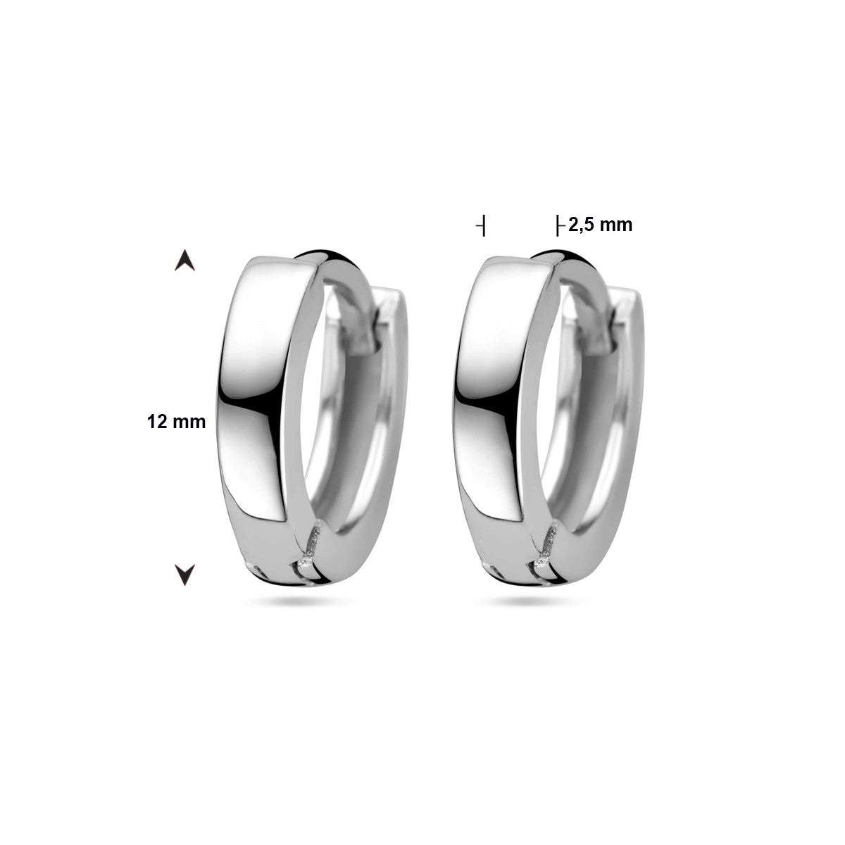 Zilver Gerhodineerd Klapoorringen Vlak 2,5 MM 1325047 - PansiteNederland.nl