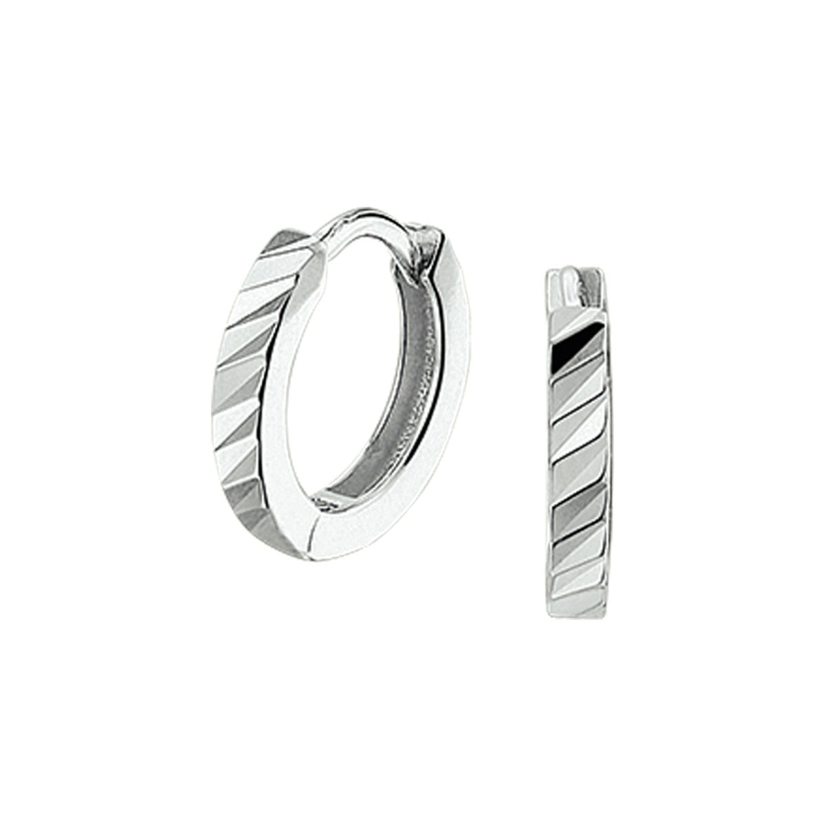 Zilver Gerhodineerd Klapoorringen Vlak 1325052 - PansiteNederland.nl