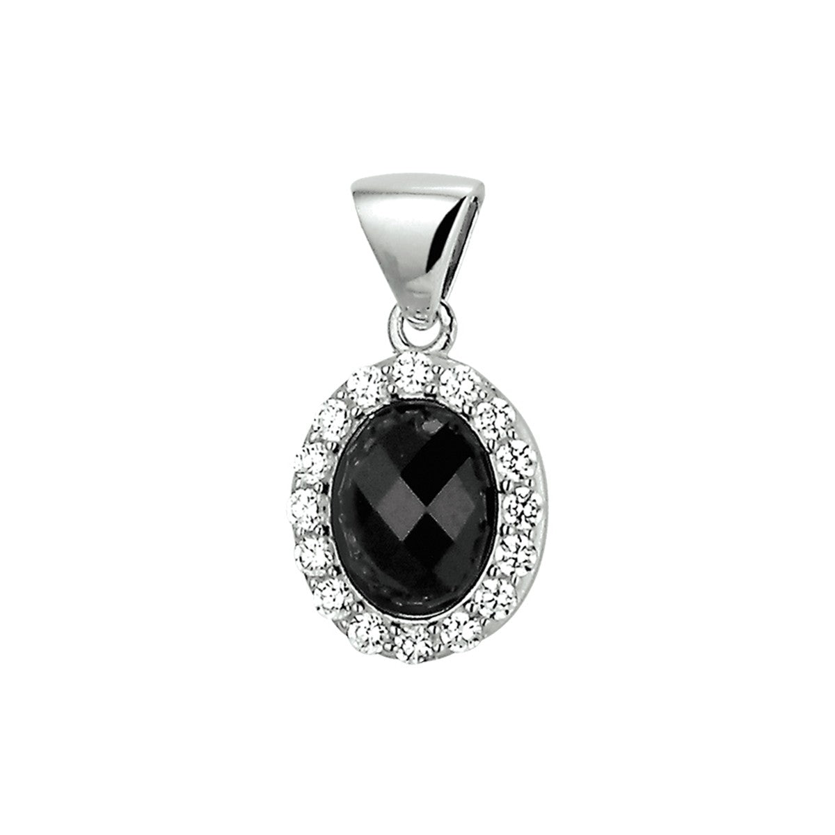 zilver gerhodineerd hanger onyx en zirkonia 1325525 - PansiteNederland.nl