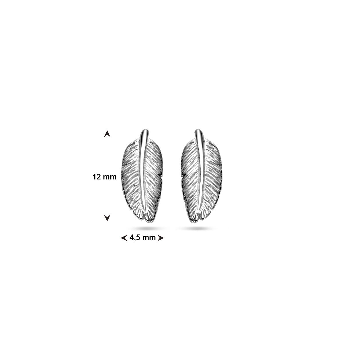 Zilver Gerhodineerd Oorknoppen Veer 1325526 - PansiteNederland.nl