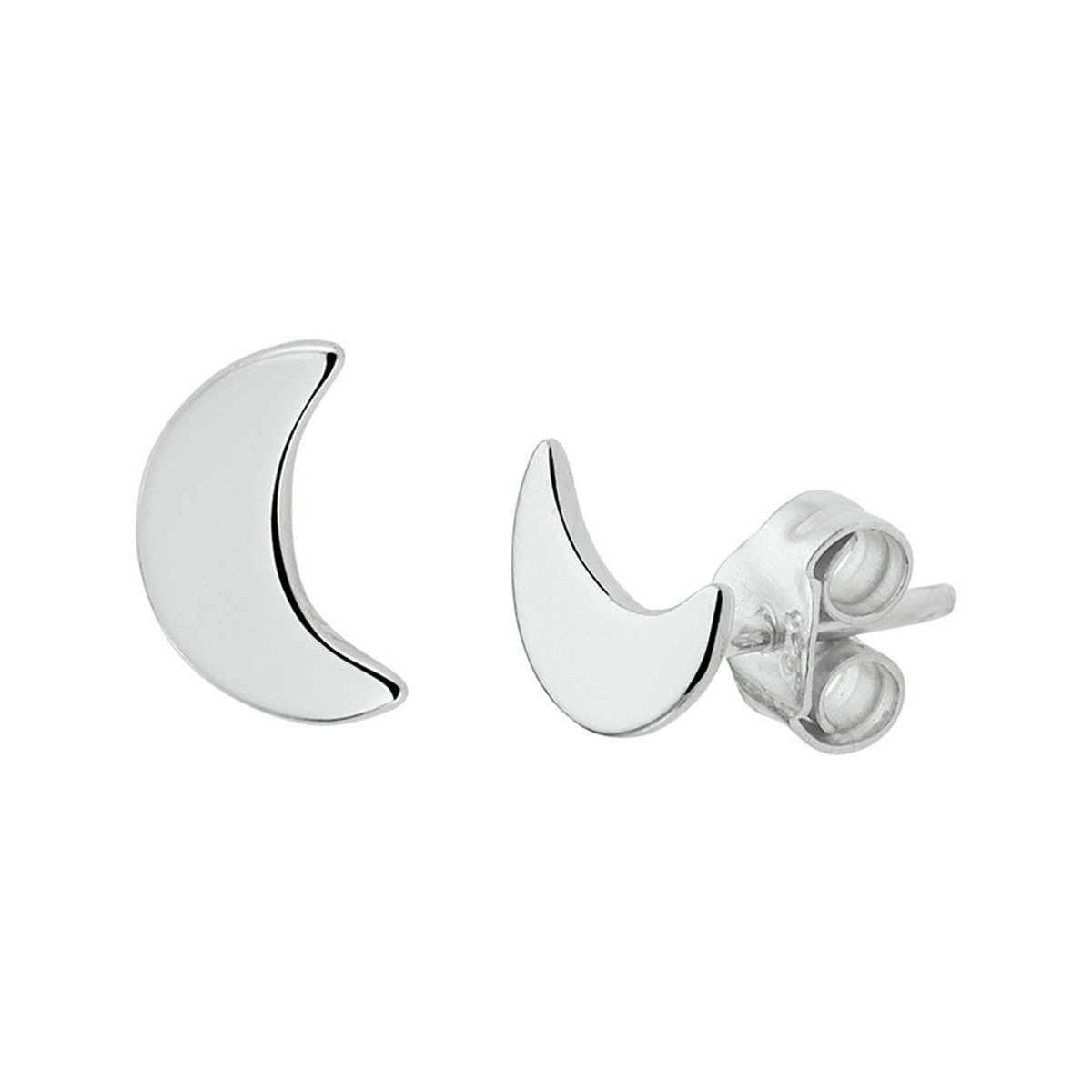 Zilver Gerhodineerd Oorknoppen Maan 1325576 - PansiteNederland.nl