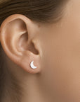 Zilver Gerhodineerd Oorknoppen Maan 1325576 - PansiteNederland.nl