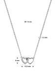 zilver gerhodineerd collier hartjes zirkonia 40 + 4 cm 1325707