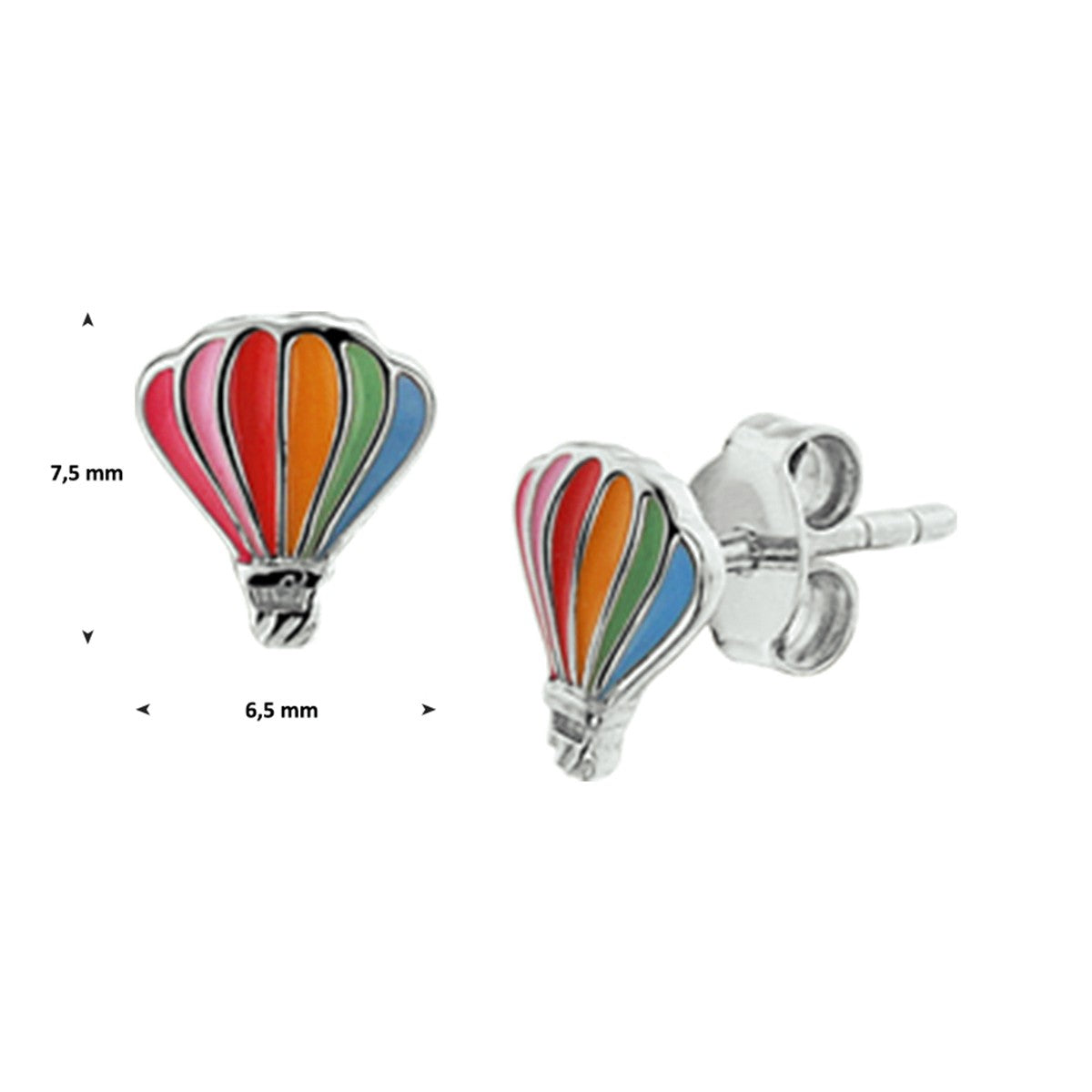 Zilver Gerhodineerd Oorknoppen Luchtballon 1325869 - PansiteNederland.nl