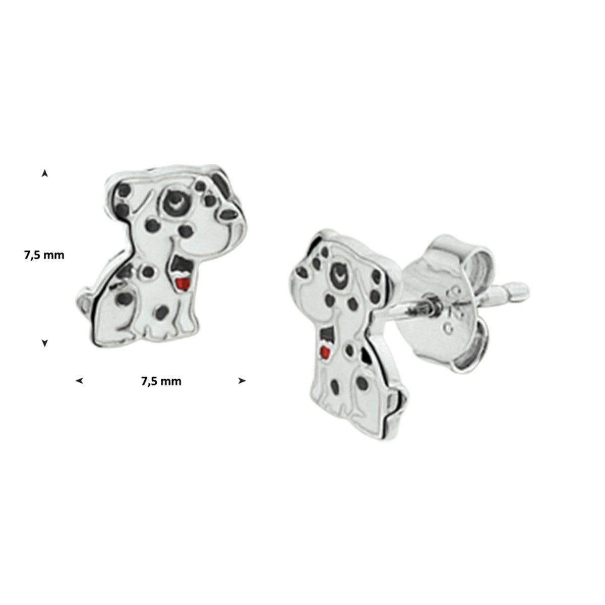 Zilver Gerhodineerd Oorknoppen Hond 1325870 - PansiteNederland.nl