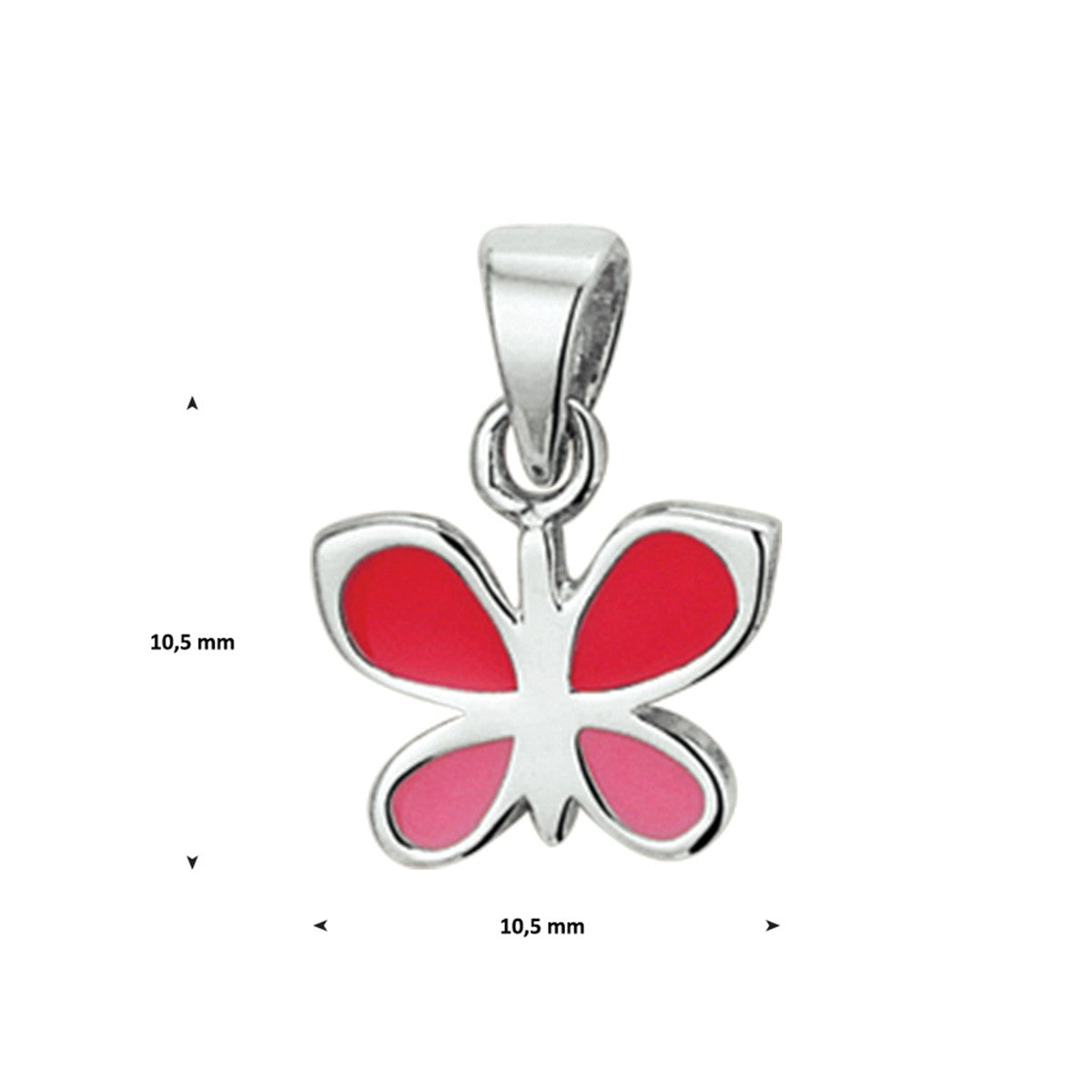 zilver gerhodineerd hanger vlinder 1325886 - PansiteNederland.nl