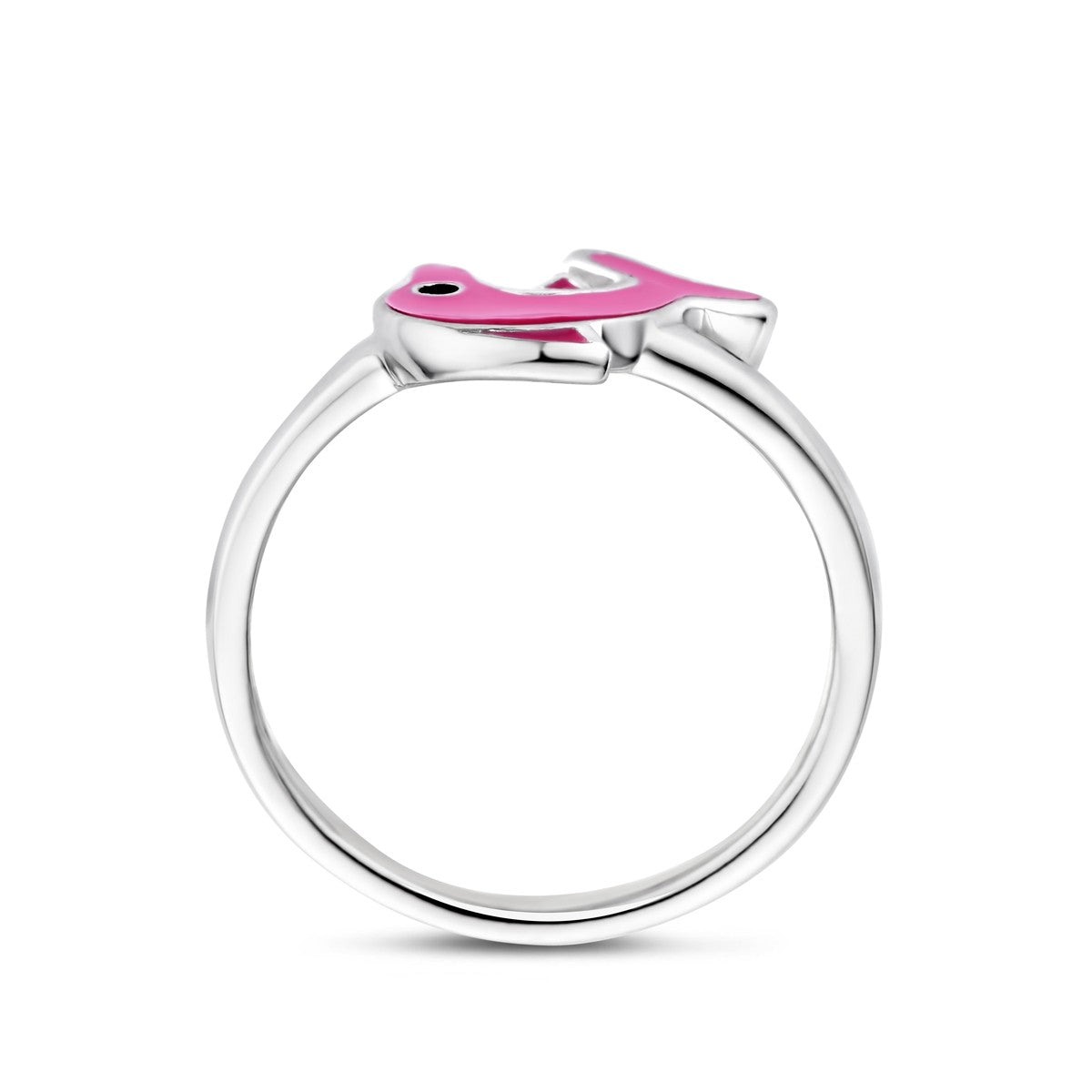 Ring dolfijn emaille zilver