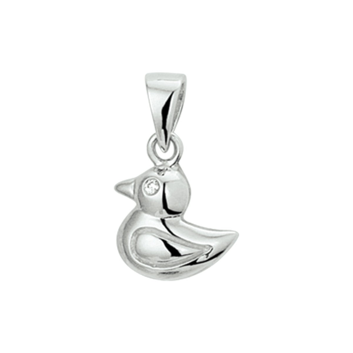 zilver gerhodineerd hanger eend zirkonia 1325976 - PansiteNederland.nl