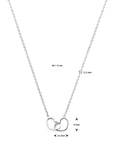 zilver gerhodineerd collier hart 40 + 5 cm 1326172