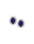 Zilver Gerhodineerd Oorknoppen Zirkonia En Synthetische Saffier Halo 1326186 - PansiteNederland.nl