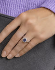 Gerhodineerd Zilver Ring Met Zirkonia En Synthetische Saffier 1326187 - PansiteNederland.nl