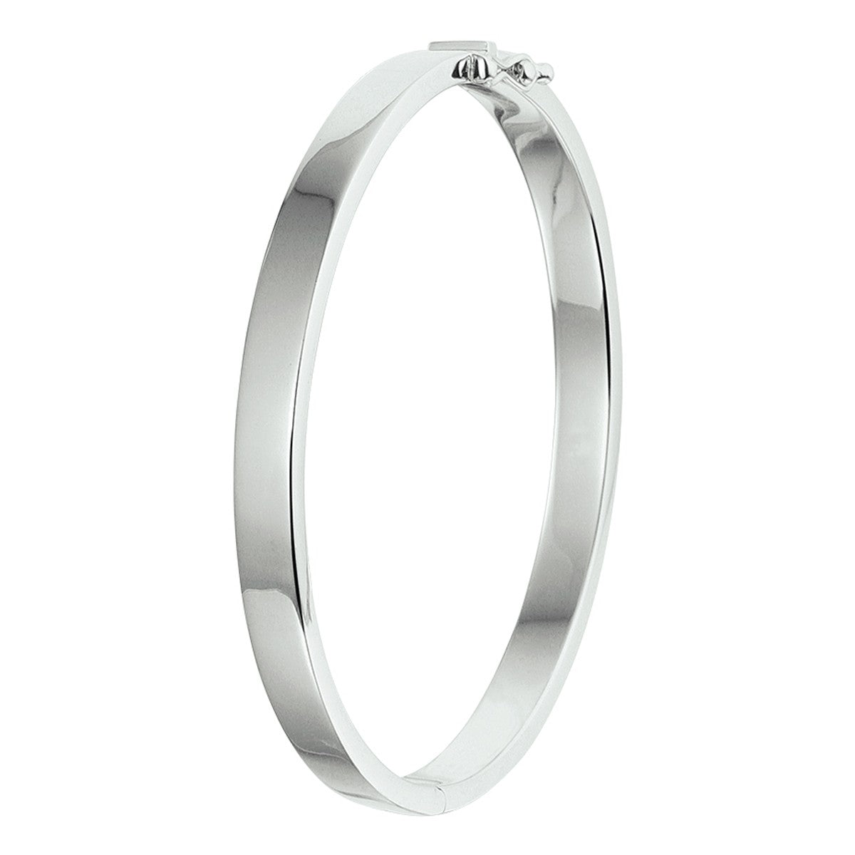 Zilver Gerhodineerd Bangle Scharnier Massief 6 mm 1326298 - PansiteNederland.nl