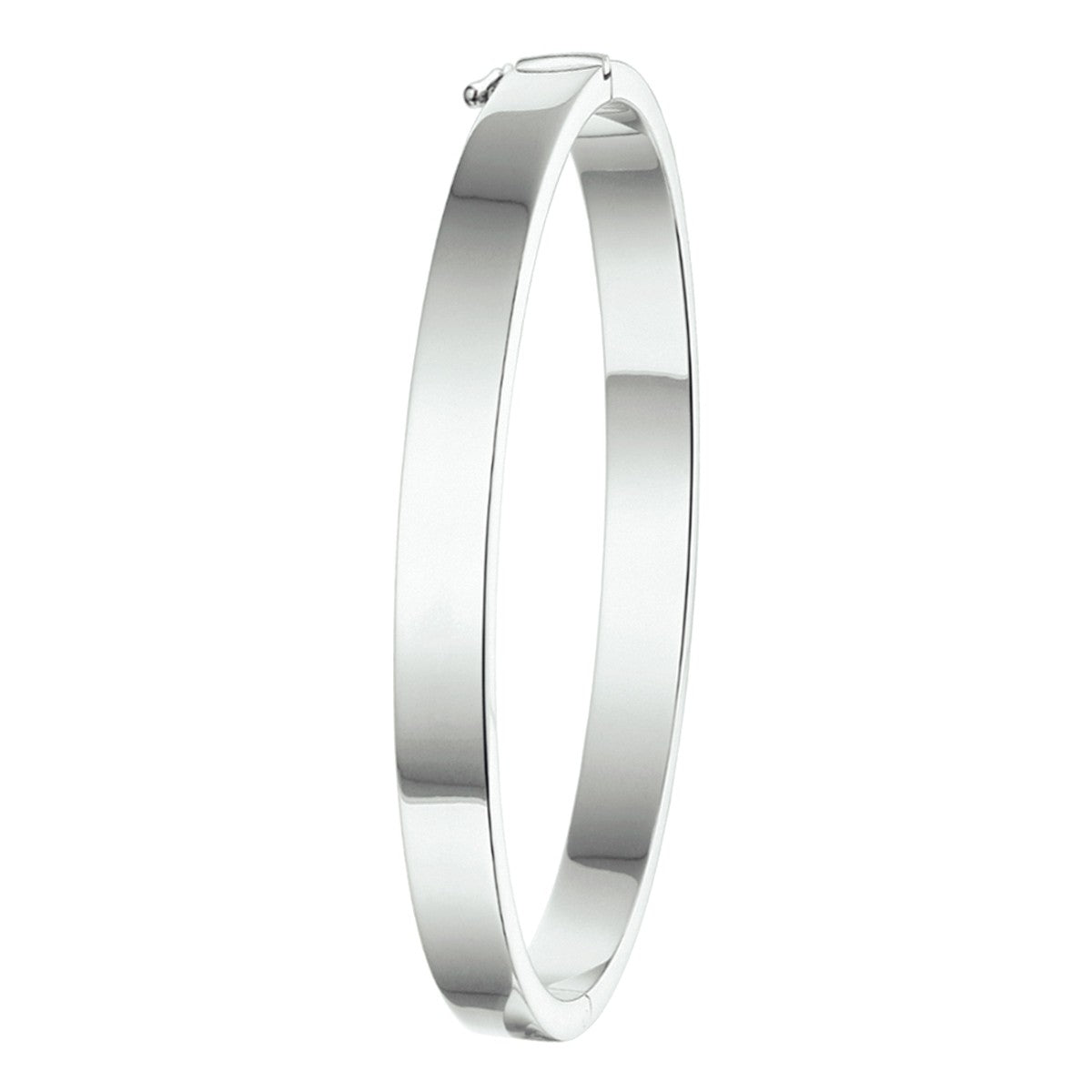 Zilver Gerhodineerd Bangle Scharnier Massief 6 mm 1326298 - PansiteNederland.nl