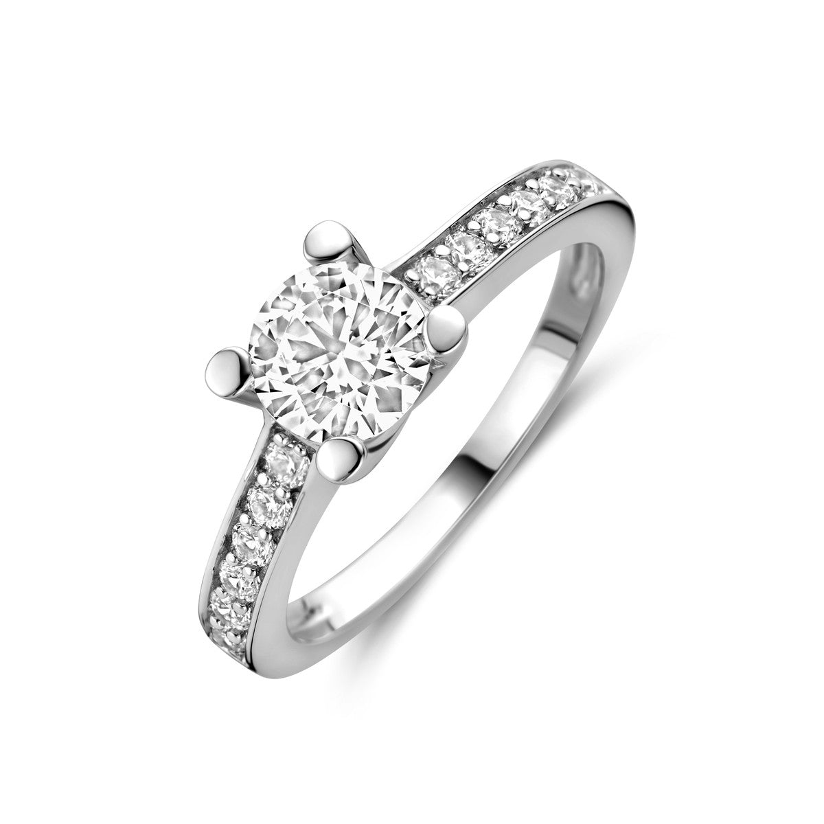 Gerhodineerd Zilver Ring Met Zirkonia 1328530 - PansiteNederland.nl