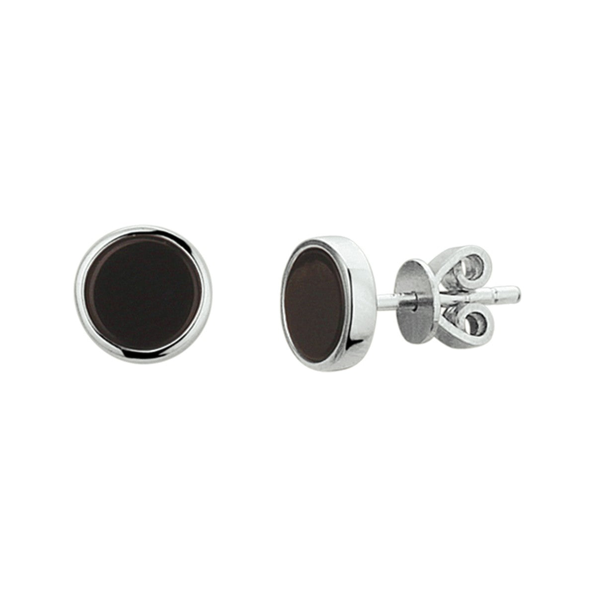 Zilver Gerhodineerd Oorknoppen Onyx 1326610 - PansiteNederland.nl