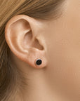 Zilver Gerhodineerd Oorknoppen Onyx 1326610 - PansiteNederland.nl