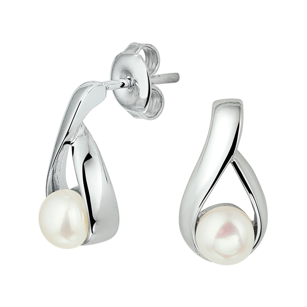 Zilver Gerhodineerd Oorknoppen Parel 1326619 - PansiteNederland.nl