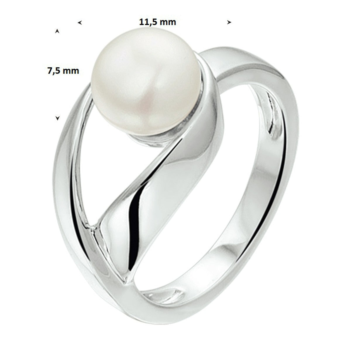 Gerhodineerd Zilver Ring Parel 1326623 - PansiteNederland.nl