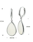 Zilver Gerhodineerd Klapoorringen Parelmoer 1326658