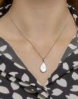 zilver gerhodineerd collier parelmoer 42 + 3 cm 1326659