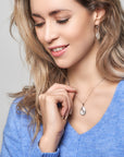 zilver gerhodineerd collier parelmoer 42 + 3 cm 1326659