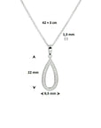 zilver gerhodineerd collier zirkonia 42 + 3 cm 1326673