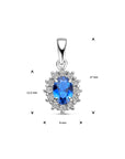 zilver gerhodineerd hanger zirkonia en synthetische saffier halo 1326685 - PansiteNederland.nl
