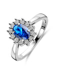 Gerhodineerd Zilver Ring Met Zirkonia En Synthetische Saffier 1328524 - PansiteNederland.nl