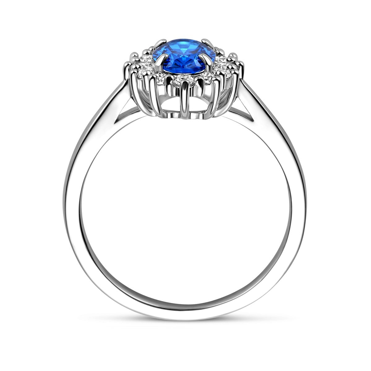 Gerhodineerd Zilver Ring Met Zirkonia En Synthetische Saffier 1328524 - PansiteNederland.nl