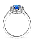 Gerhodineerd Zilver Ring Met Zirkonia En Synthetische Saffier 1328524 - PansiteNederland.nl