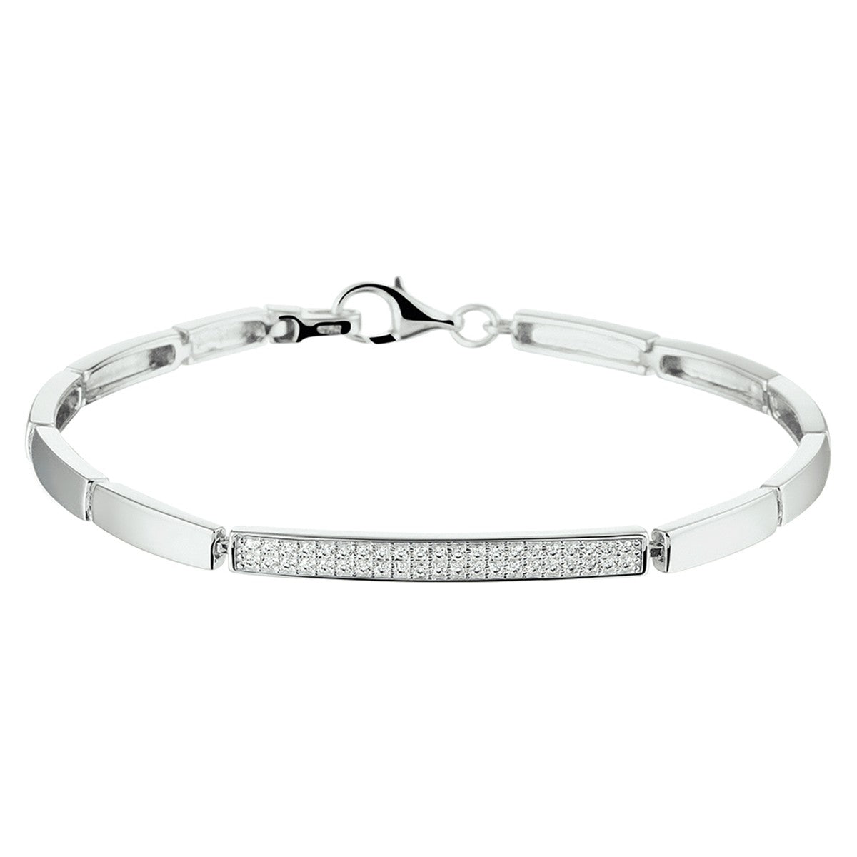 Zilver Gerhodineerd Armband Zirkonia 18,5 Cm 1326723 - PansiteNederland.nl
