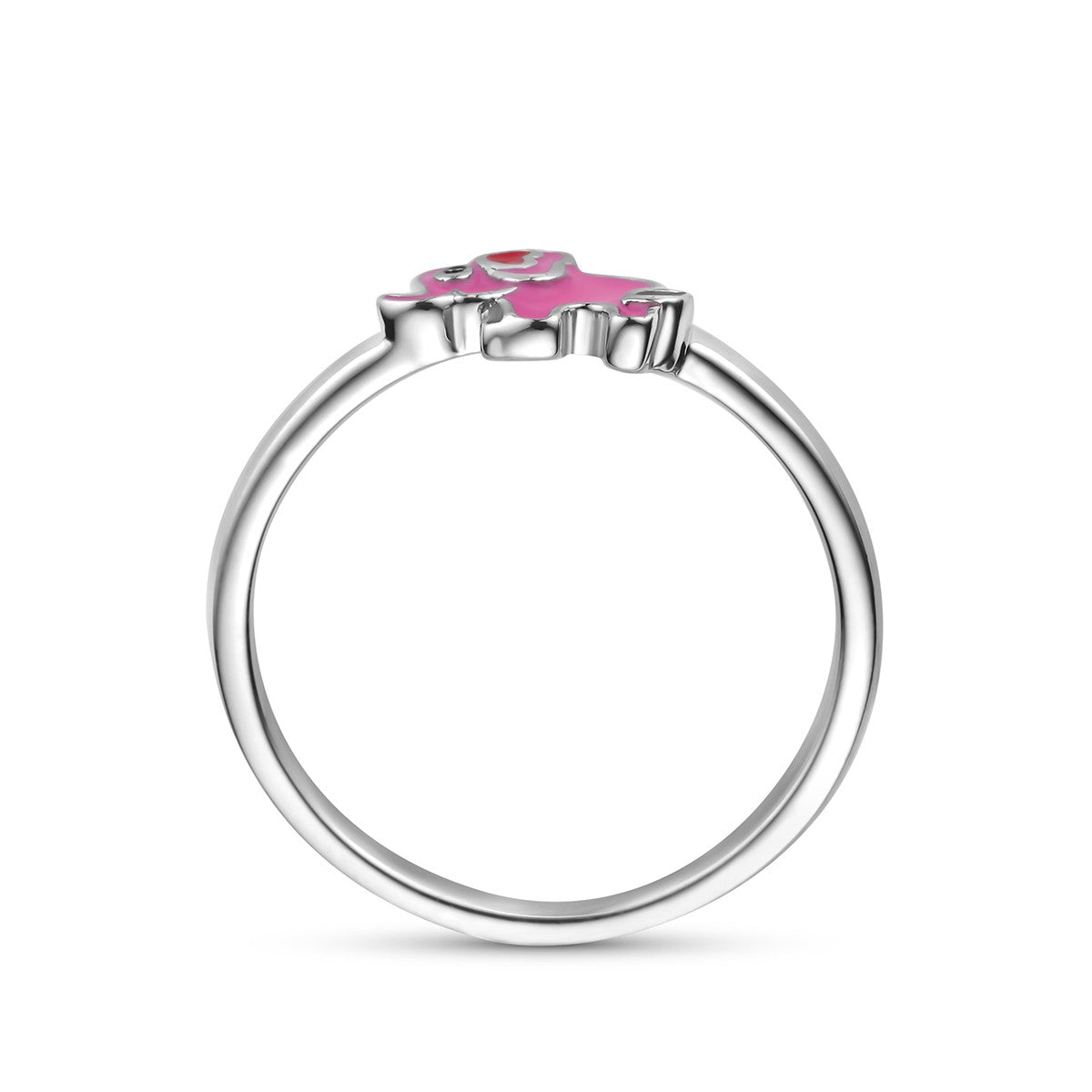 Ring olifant emaille zilver