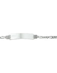 Zilveren graveerarmband figaro plaat 4,8 mm 13 - 15 cm