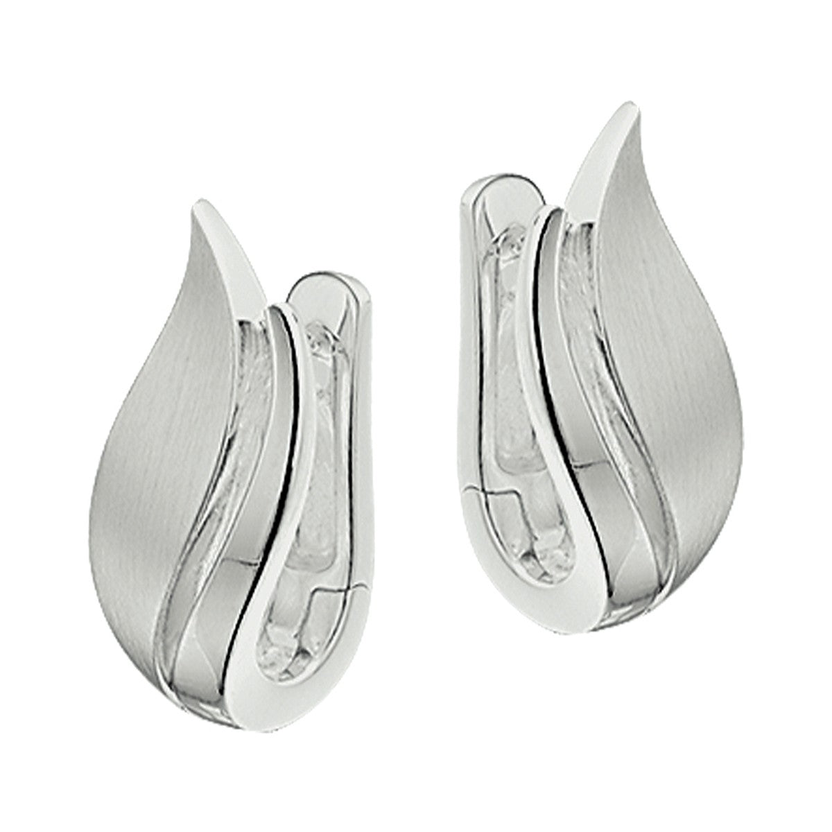 Zilver Gerhodineerd Klapoorringen Poli/Mat 1326872 - PansiteNederland.nl
