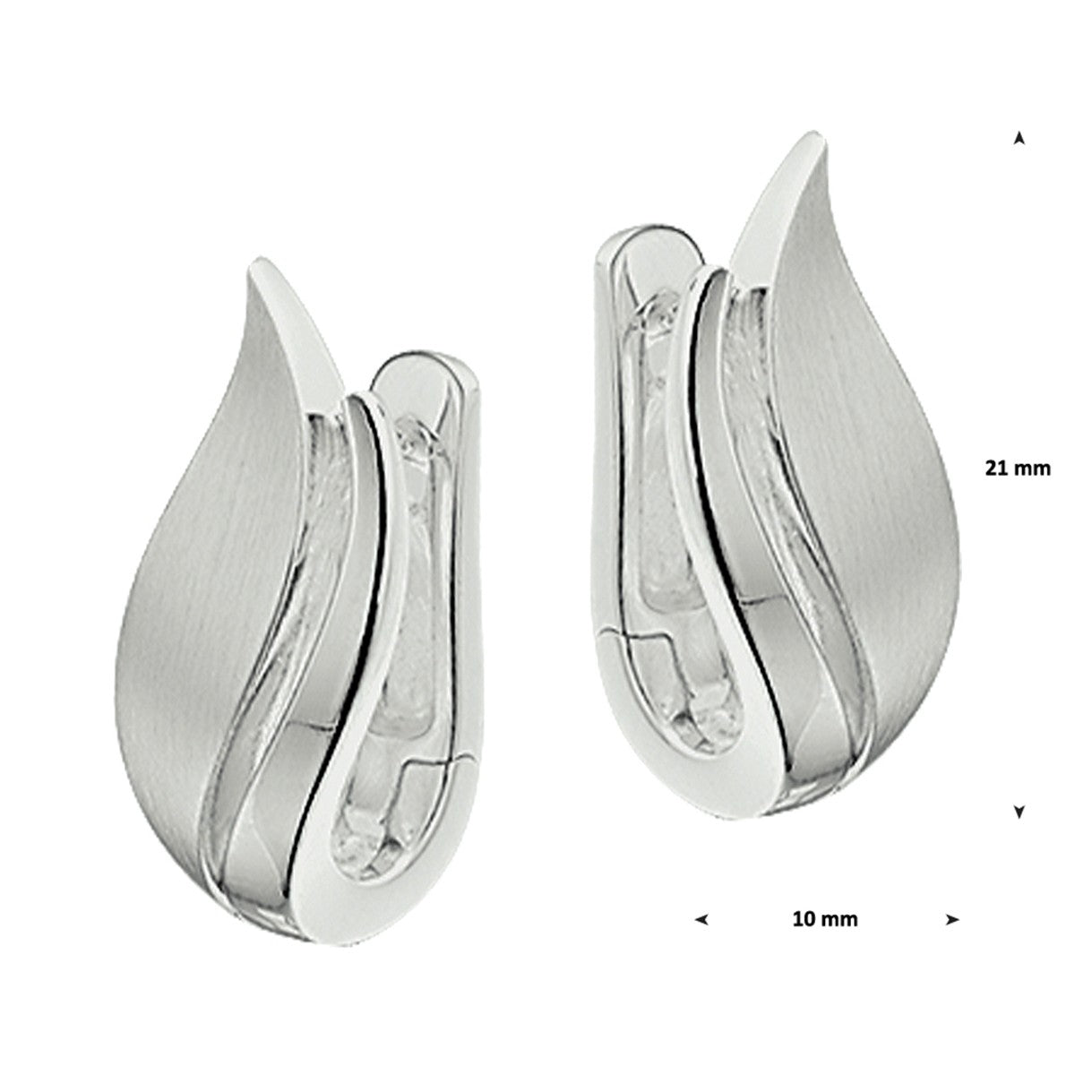 Zilver Gerhodineerd Klapoorringen Poli/Mat 1326872 - PansiteNederland.nl