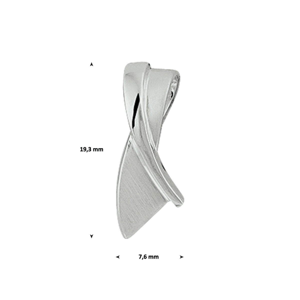 zilver gerhodineerd hanger poli/mat 1326897 - PansiteNederland.nl