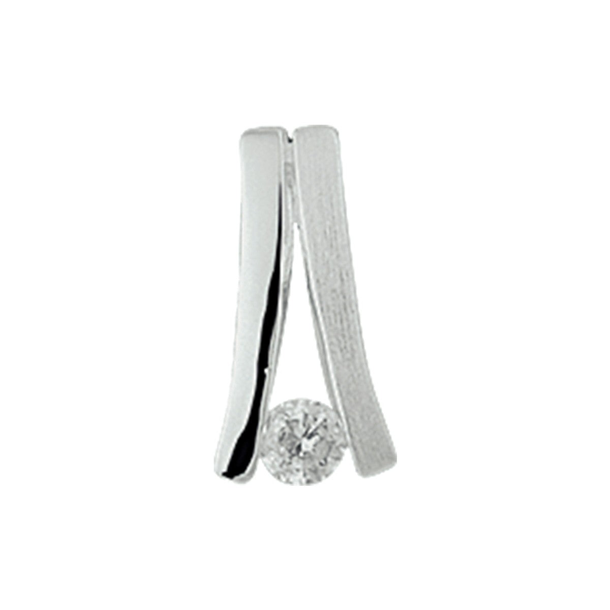 zilver gerhodineerd hanger zirkonia poli/mat 1326945 - PansiteNederland.nl