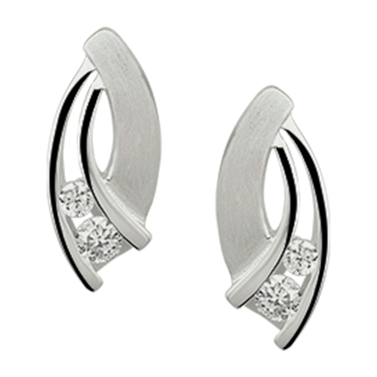 Zilver Gerhodineerd Oorknoppen Zirkonia Poli/Mat 1326962 - PansiteNederland.nl