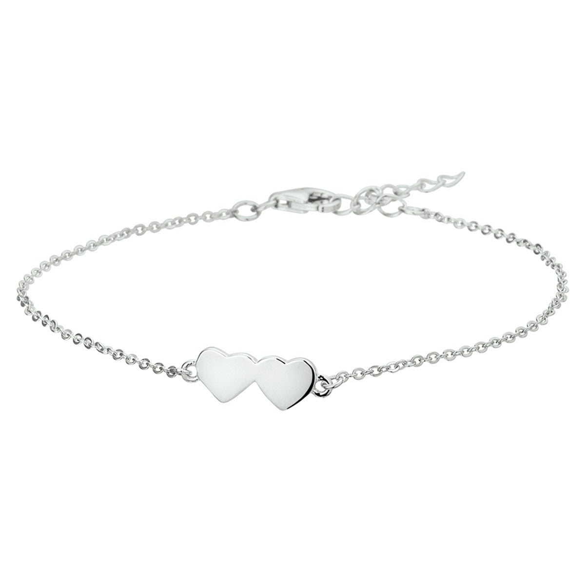 Zilver Gerhodineerd Armband Hartjes 16 + 3 Cm 1327001 - PansiteNederland.nl