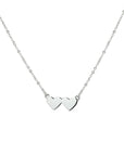 zilver gerhodineerd collier hartjes 40 + 4 cm 1327002