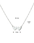 zilver gerhodineerd collier hartjes 40 + 4 cm 1327002