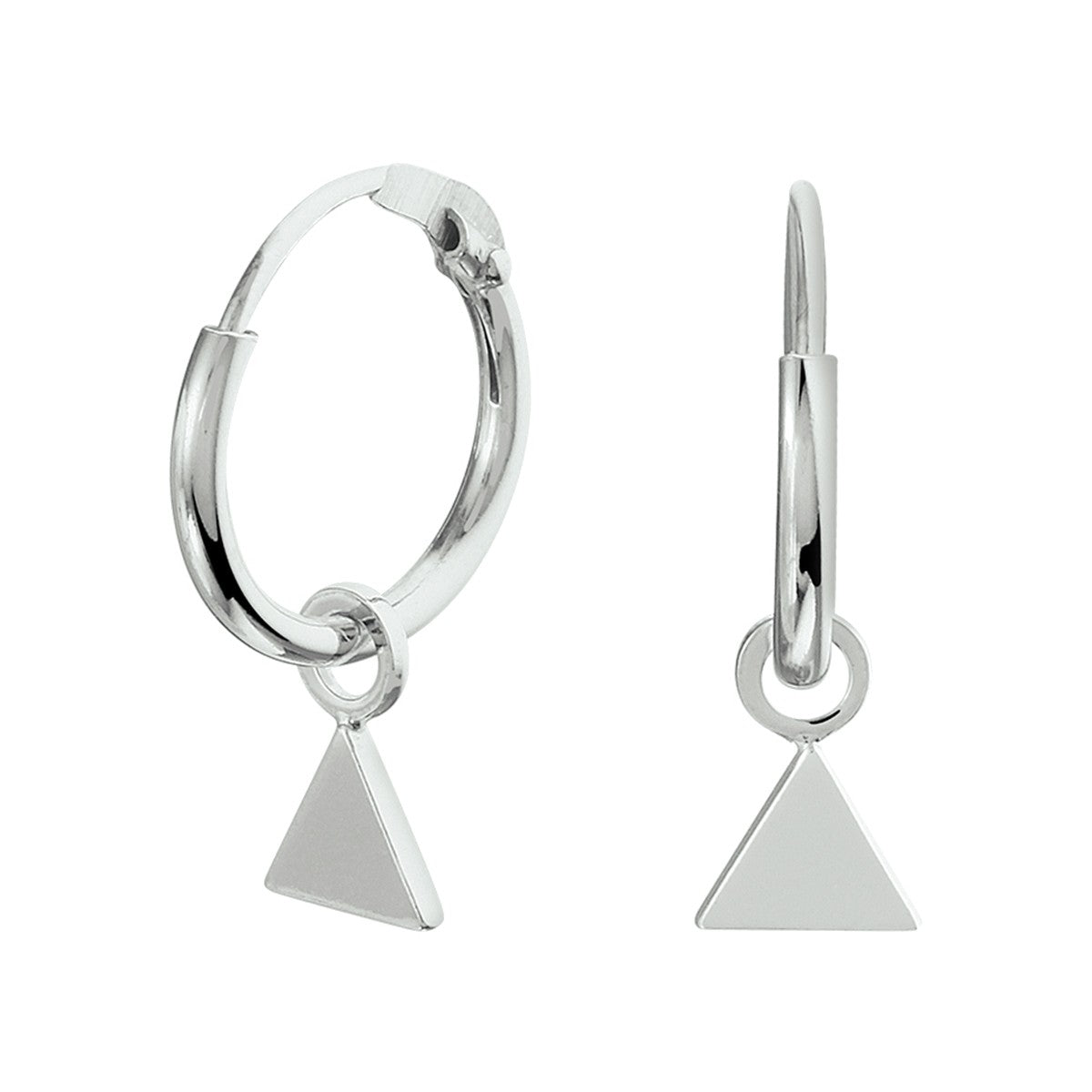 Zilver Gerhodineerd Oorringen Driehoek 1327064 - PansiteNederland.nl