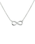 zilver gerhodineerd collier infinity zirkonia 1,2 mm 41 + 4 cm 1327120